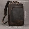 Newsbirds Genuine Leather Men Backpack15" Laptop Daypack Cow Leather School Bag Male Travel Bag Crazy Horse Leather Bagpack Male