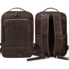 Newsbirds Genuine Leather Men Backpack15" Laptop Daypack Cow Leather School Bag Male Travel Bag Crazy Horse Leather Bagpack Male