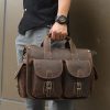 Newsbirds Vintage Fashion Leather Handbags For Men Shoulder Bag Genuine Leather Multifunctional Briefcase Bag Business Tote Bag