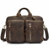 Newsbirds Vintage Fashion Leather Handbags For Men Shoulder Bag Genuine Leather Multifunctional Briefcase Bag Business Tote Bag