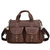 Newsbirds Vintage Fashion Leather Handbags For Men Shoulder Bag Genuine Leather Multifunctional Briefcase Bag Business Tote Bag