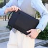 OX Cloth Multiple Compartments Carry Case Business Laptop Package Office Document Pouch Laptop Protective Bag Men Briefcases