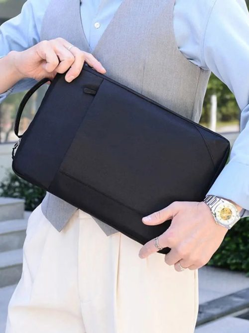 OX Cloth Multiple Compartments Carry Case Business Laptop Package Office Document Pouch Laptop Protective Bag Men Briefcases