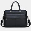 PU Leather Shoulder Bag Large Capacity Portable Casual and Waterproof Crossbody Document Bag for Men