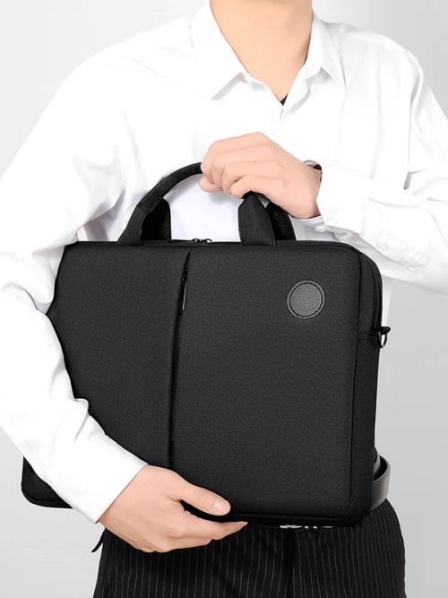 Portable Split Waterproof Fabric Laptop Bag Men And Women Handheld Shoulder City Casual Commuter Briefcase