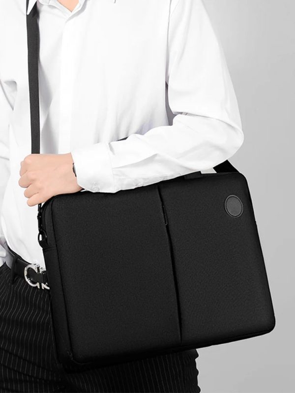 Portable Split Waterproof Fabric Laptop Bag Men And Women Handheld Shoulder City Casual Commuter Briefcase