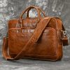 Retro Laptop Briefcase Bag Genuine Leather Handbags Casual 15.6" Business Bag Daily Working Tote Bags Men Male bag for documents
