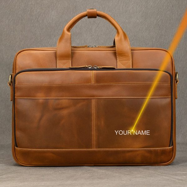Retro Laptop Briefcase Bag Genuine Leather Handbags Casual 15.6" Business Bag Daily Working Tote Bags Men Male bag for documents