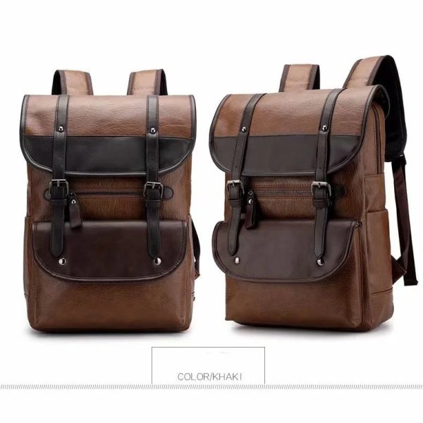 UltraKey New Fashion men's PU leather travel large capacity shoulder bag  backpack