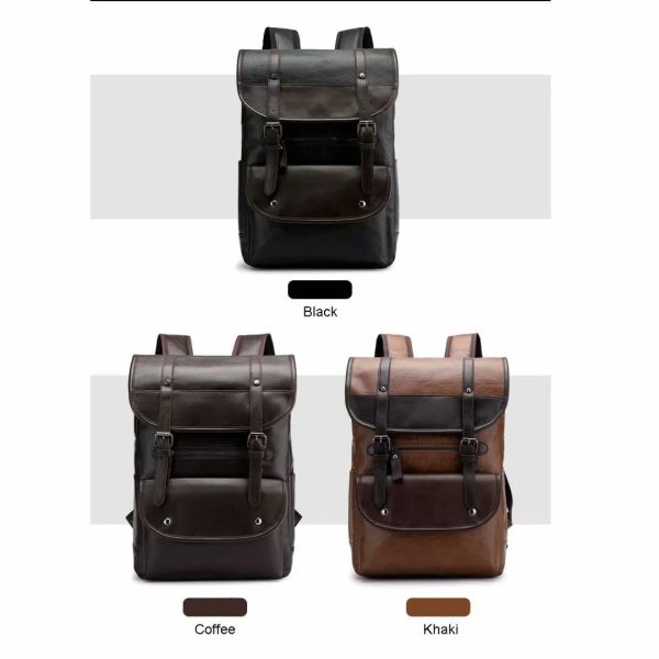 UltraKey New Fashion men's PU leather travel large capacity shoulder bag  backpack