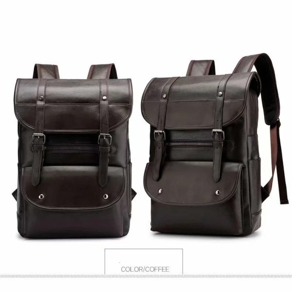 UltraKey New Fashion men's PU leather travel large capacity shoulder bag  backpack