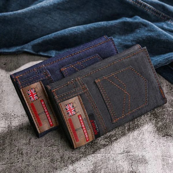 Vintage Men Wallet Coin Bag Long Style Purse Denim Cloth Wallets for Men Zipper Wallet High-capacity Luxury Clutch Bag Billetera