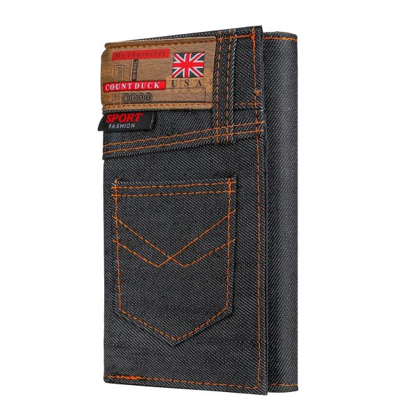 Vintage Men Wallet Coin Bag Long Style Purse Denim Cloth Wallets for Men Zipper Wallet High-capacity Luxury Clutch Bag Billetera