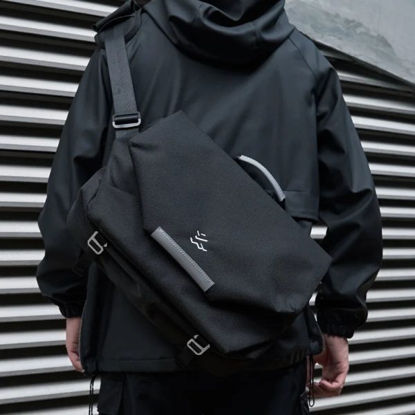 Waterproof Messenger Bag for Men, 14 inch Laptop Crossbody Bag, Reflective Durable Carrying Bag for Work Casual Travel