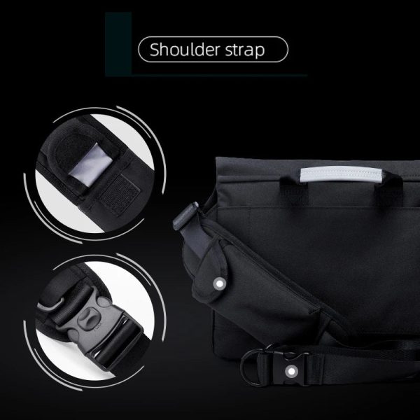 Waterproof Messenger Bag for Men, 14 inch Laptop Crossbody Bag, Reflective Durable Carrying Bag for Work Casual Travel