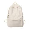 Women PU Leather Backpacks Solid Color Fashion Simple Large Capacity Totes Bag Leisure Travel Bag Unisex for Men